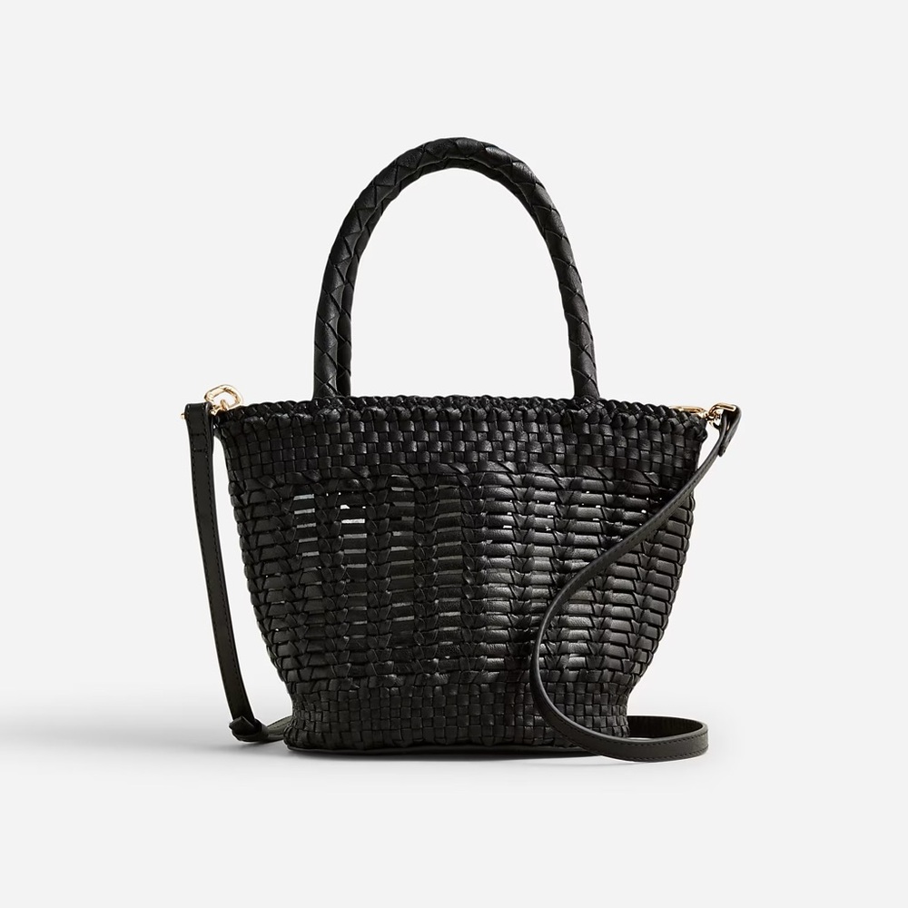 Jcrew small open weave bag - leather black